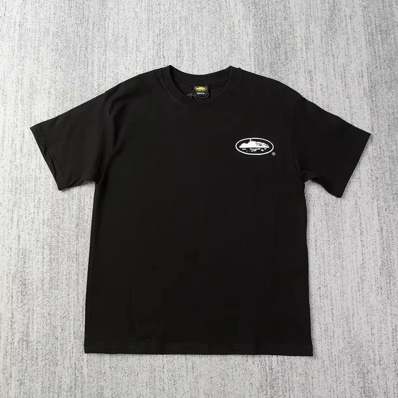 2025 Summer New Small Boat Printed Short Sleeve T-shirt Loose Round