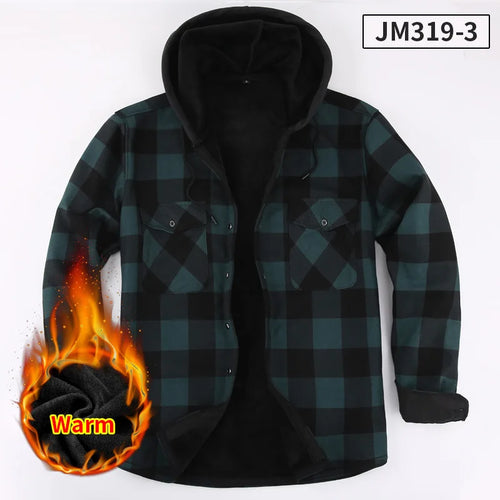 American size men's shirt long sleeve autumn winter warm plus fleece