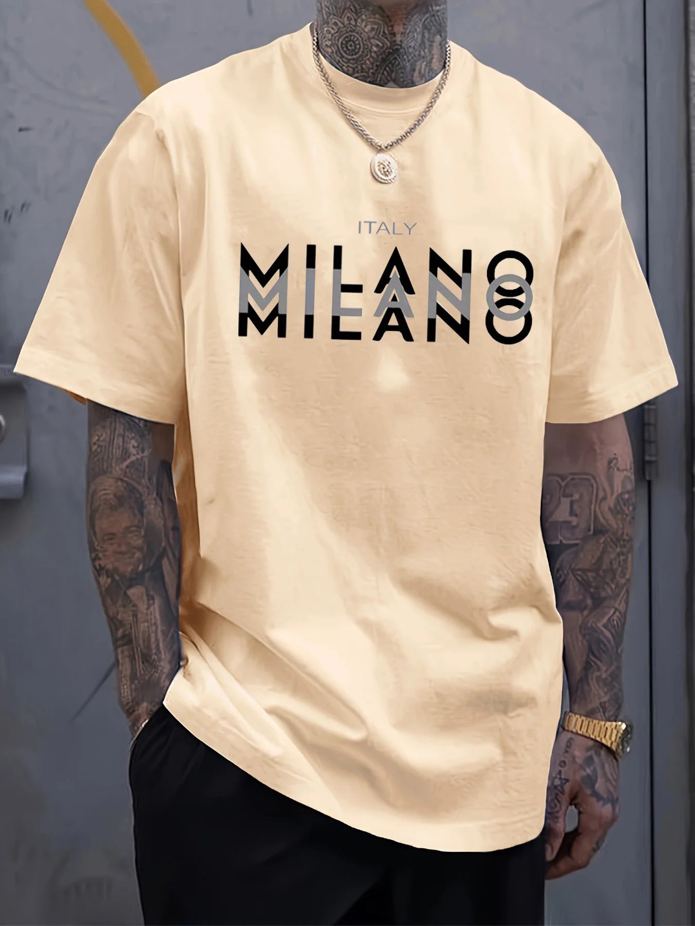 Summer men's 100% pure cotton casual loose fit plus size ITALY MILANO