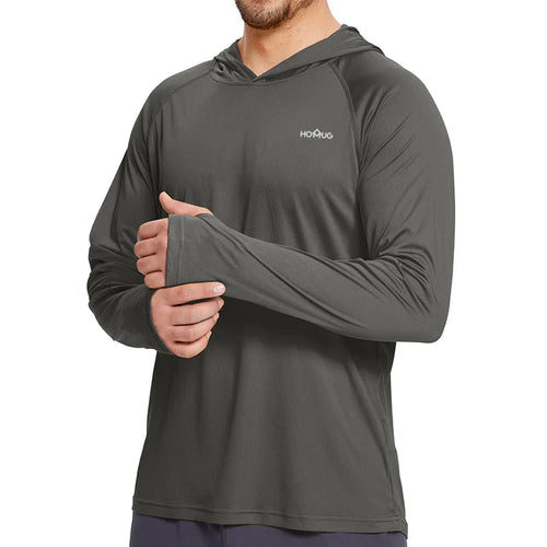 Men's UPF 50+ Sun Protection Hoodie T-Shirts Long Sleeve SPF/UV Quick