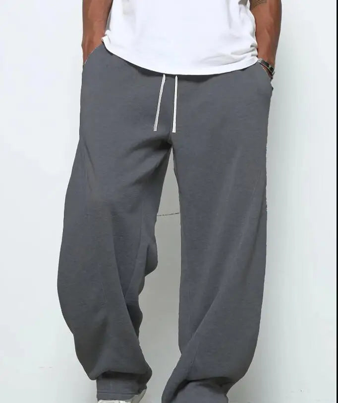 Men's heavy breathable sports jogging pants elastic drawstring waist