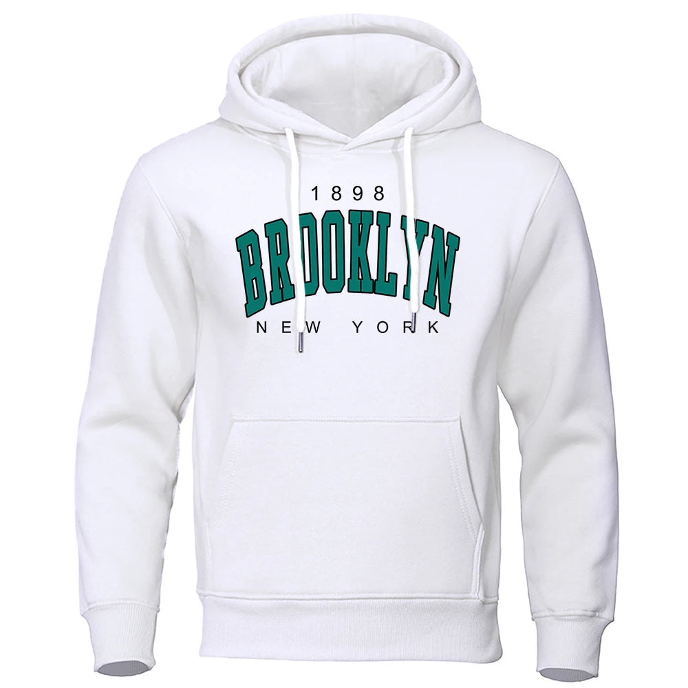 1898 Brooklyn New York Printed Mens Hoody Creativity Crewneck Clothing