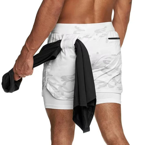 Men's Performance Shorts Soild Color 2 in 1 Gym Shorts Compression