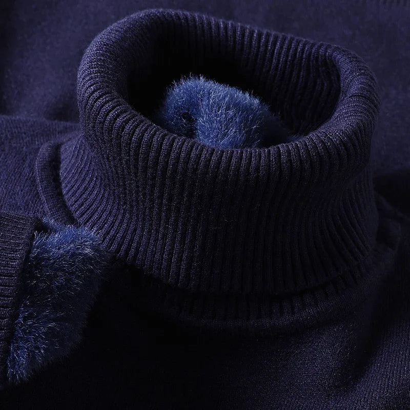 Sweatwear Mens Anti-pilling High Quality Knitted Turtleneck Sweater