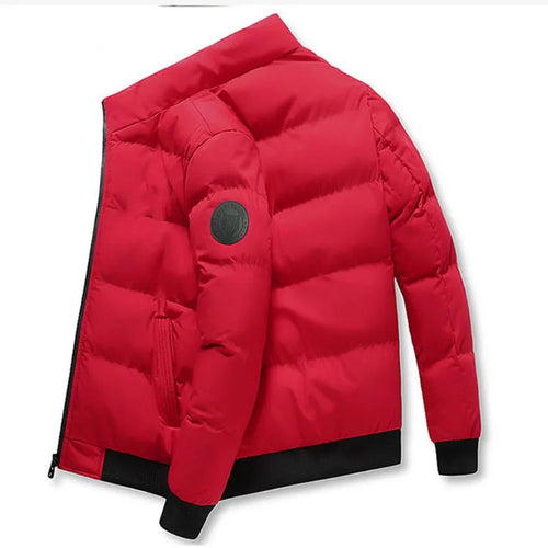 2025 Winter New Solid Color Zipper Down Jacket Thick Cotton Jacket Men