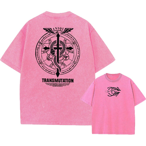 Anime Fullmetal Alchemist Acid Tshirt Men Printed Retro Harajuku Style