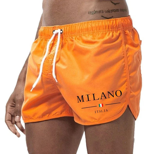 2025 Summer Men's Beach Shorts Urban Print Beach Trunks Jogging Casual