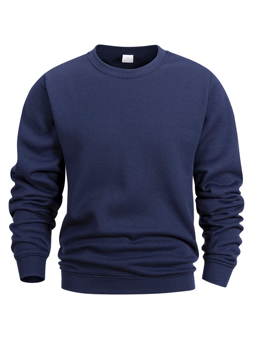 Men's Crew Neck Sweatshirts Solid Color Sweatwear Spring Outdoor