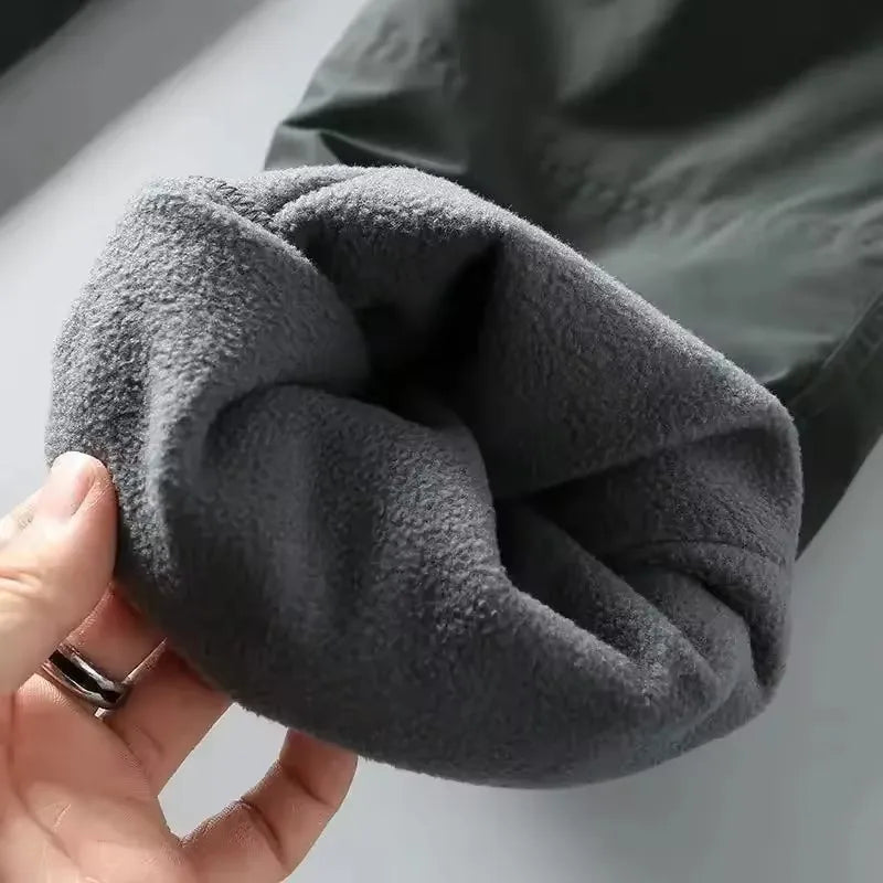 Tooling Pants Thick Waterproof Fleece Cargo Pants Men Women Winter