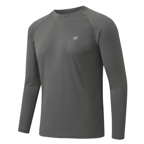 Men's Long Sleeve T-Shirt UPF 50+ Rash Guard Tee UV Sun Protection