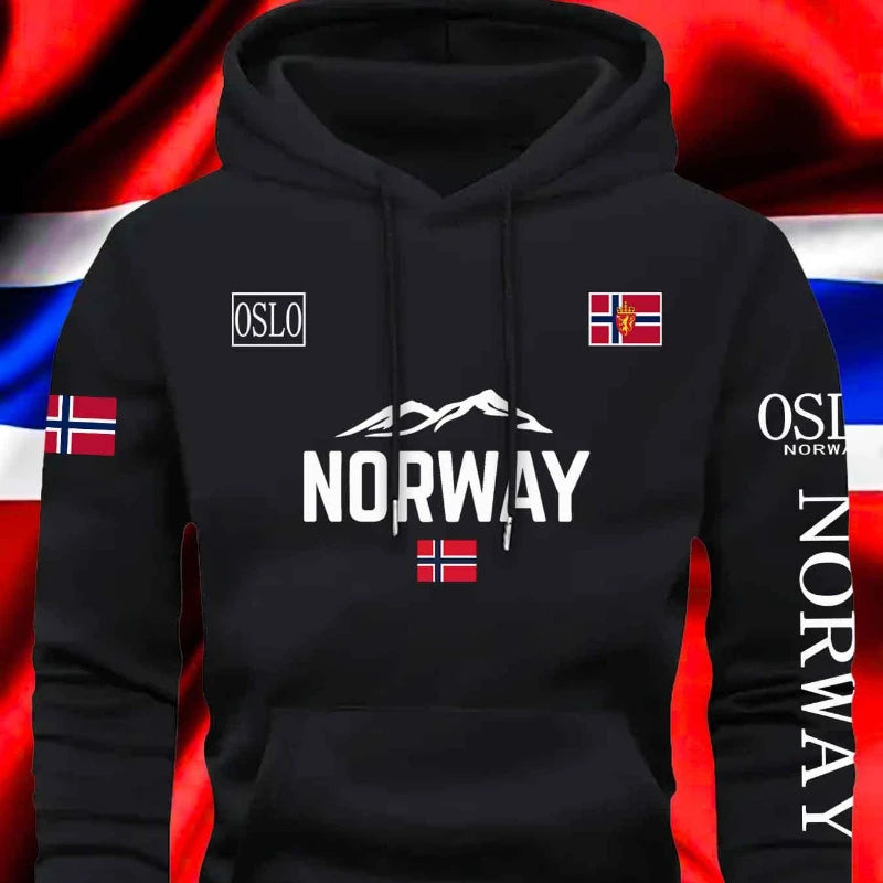 Norwegian Print Best-selling New Men Women Hooded Sweatshirt Autumn