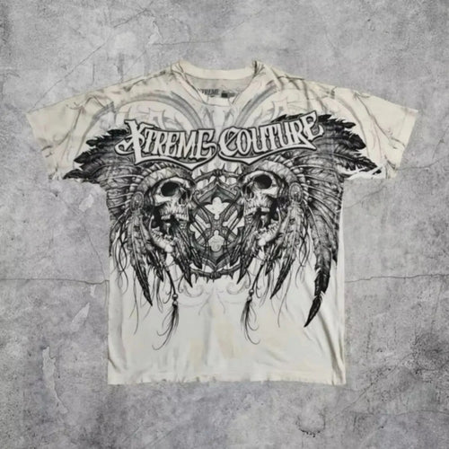 Hot selling new men's summer skull angel wing print comfortable and