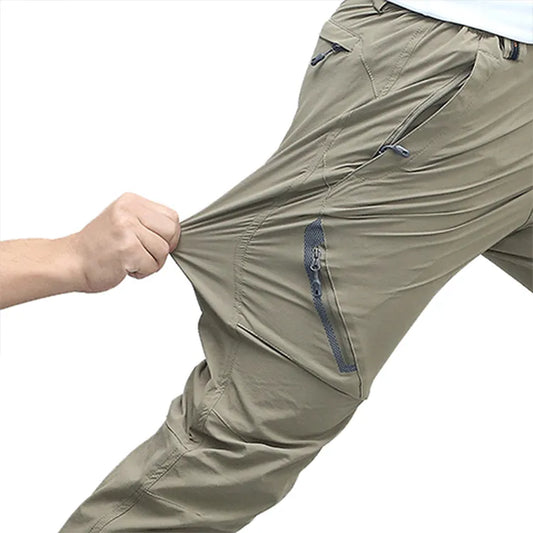 Four sided elastic quick drying pants for men's mountaineering outdoor