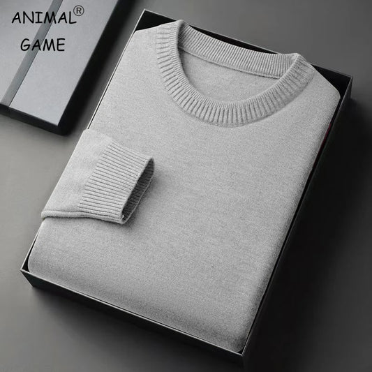 Mens CrewNeck Pullover Sweater Long Sleeve Knitted Sweaters Vintage