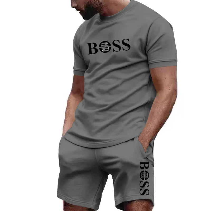Men's two-piece sportswear short sleeved T-shirt and pants set running