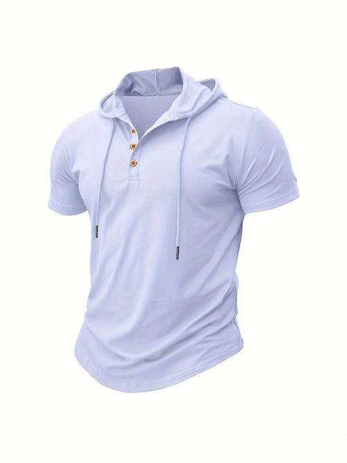 Men T Shirts  Summer Slim Fitness Hooded Short-Sleeved Bodybuilding