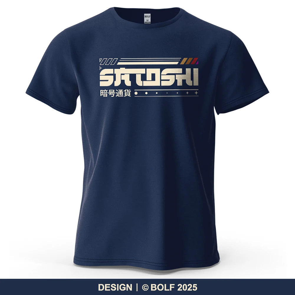 Satoshi and Crypto Printed Men's T-Shirt 100% Cotton Oversized Tech