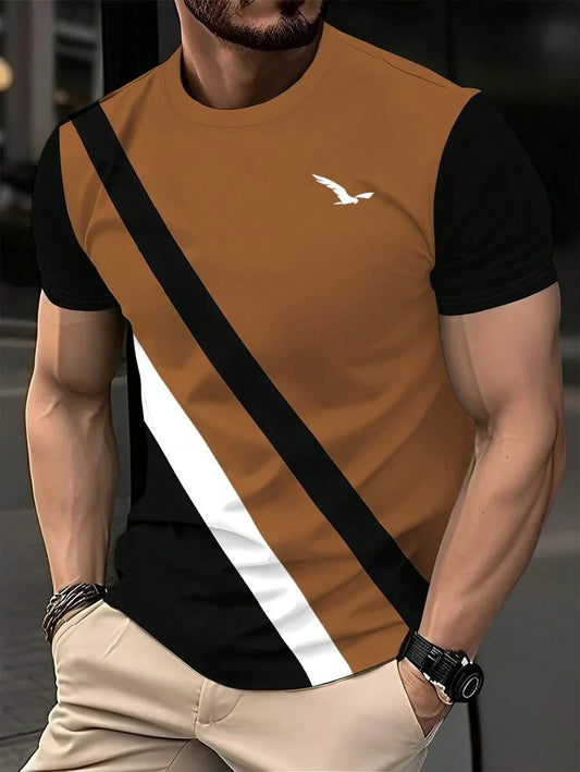 A men's personalized pattern printed short-sleeved T-shirt for