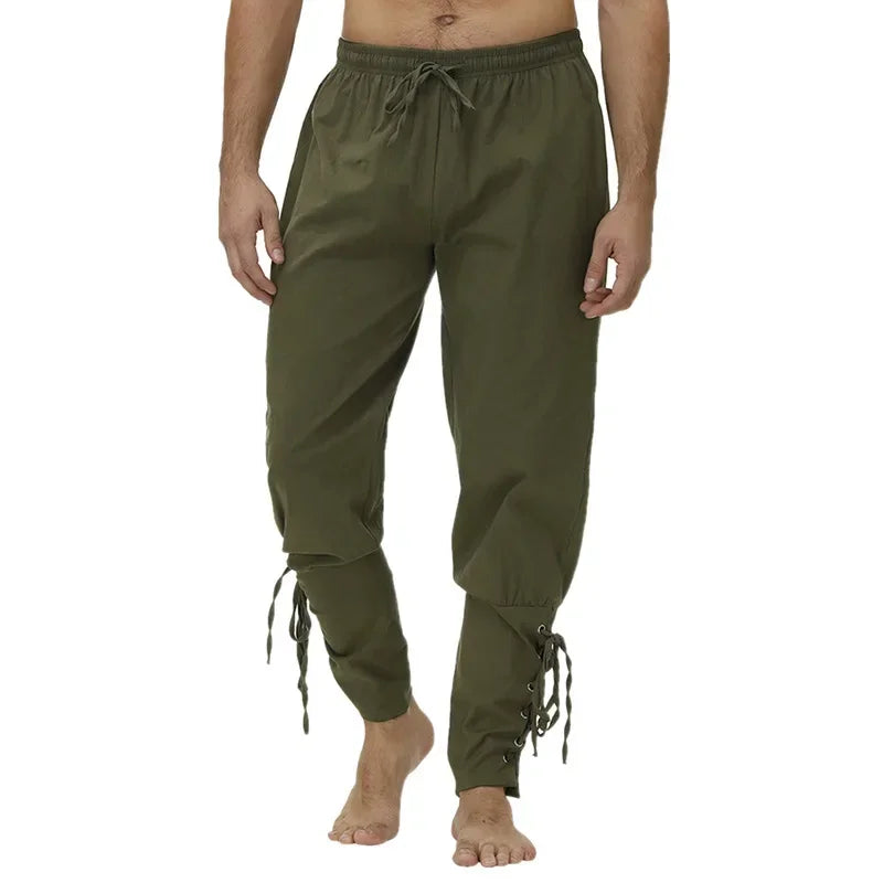 Drawstring Pirate Pant Viking Costume for Men Renaissance Medieval