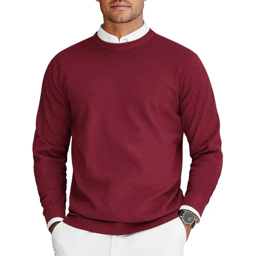 New Mens Crew Neck Pullover Sweaters Long Sleeve Lightweight Knit