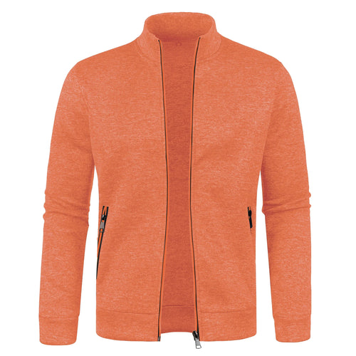 Autumn and Winter Men's New Long Zipper Color Block Sweater Sleeves