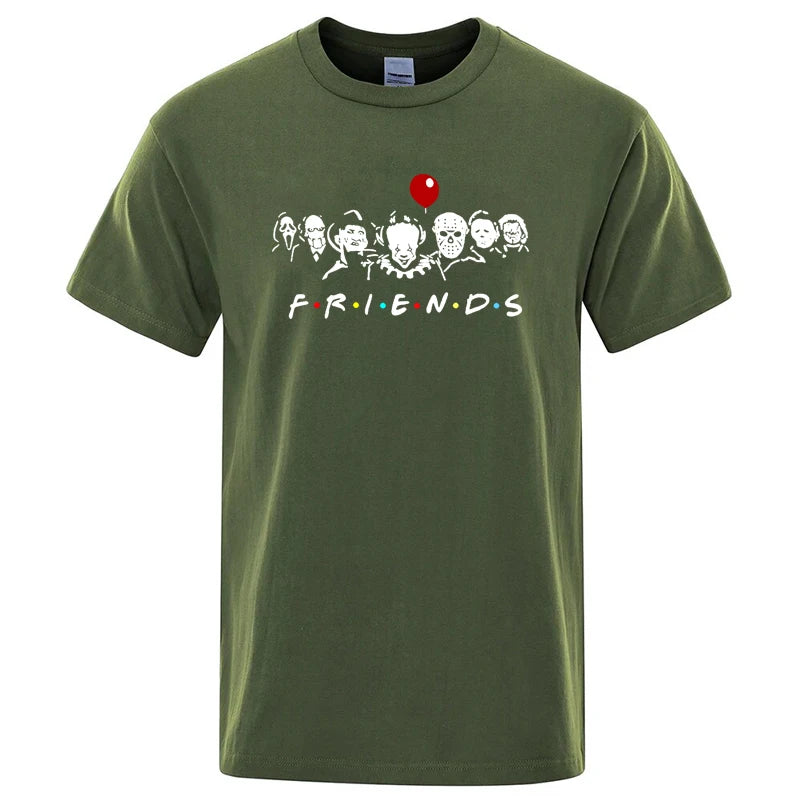 Men's High Quality T-shirt 100% Cotton T-shirt Funny Friends Print T