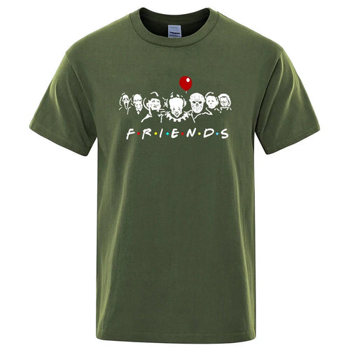 Men's High Quality T-shirt 100% Cotton T-shirt Funny Friends Print T