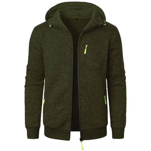 New Streetwear Men's Long Sleeve Sweatshirts for Men Zipper Hooded