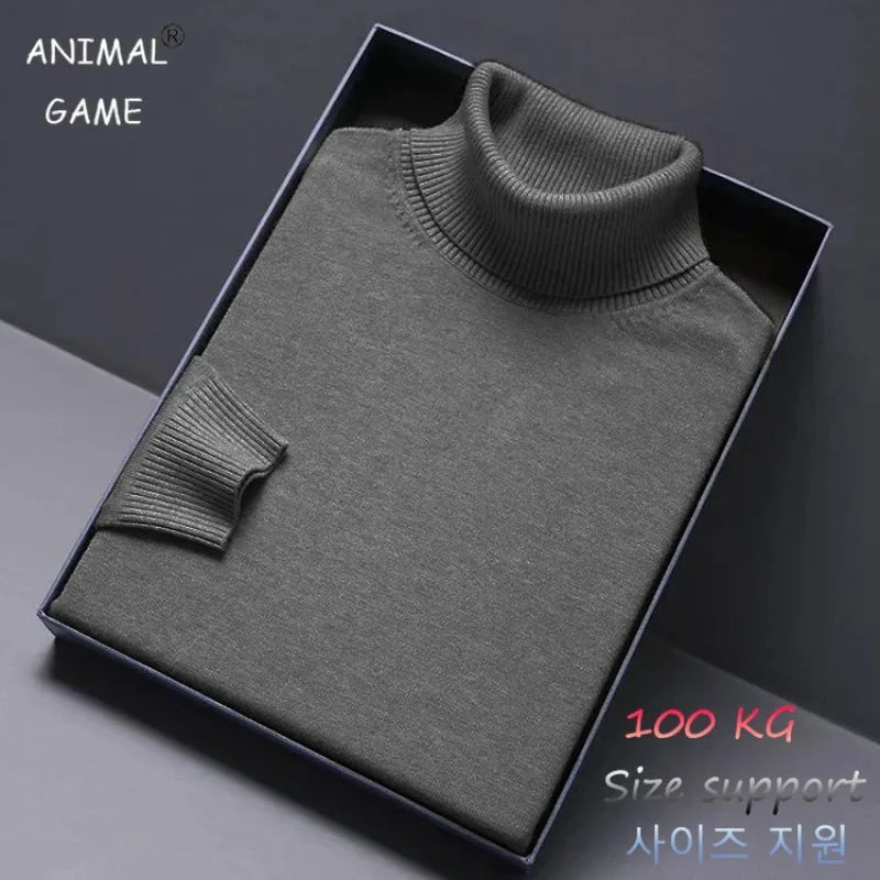 Animal Game Turtleneck Knitwear Luxury Men's Sweater Long Fit Pullover