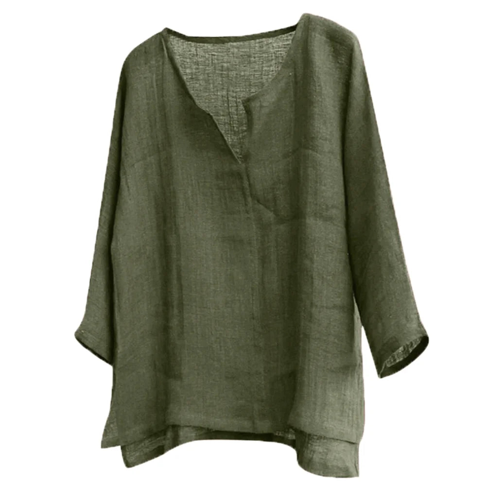 New Men's Summer Spring Long Sleeve Loose Shirt Solid Color Casual