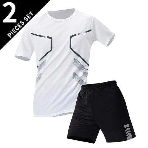 2/6 Pack Plus Size Men's Quick-drying Short-sleeved Shorts Suit Men's