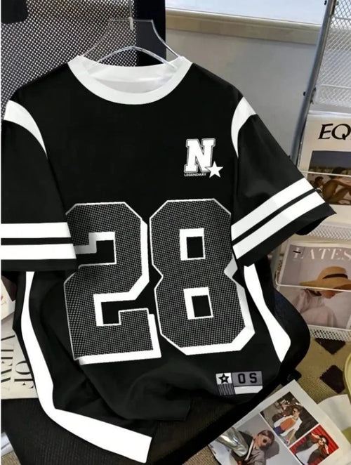 New Summer Men's American Simple Casual Round Neck Breathable T-shirt