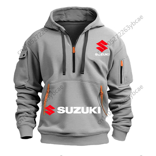Suzuki Men's Hoodie Outdoor Motorcycle Riding Suit: Soft, Comfortable,