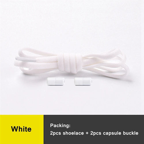 21 Colors No Tie Shoelaces For Sneakers Elastic Shoe Laces Round Metal