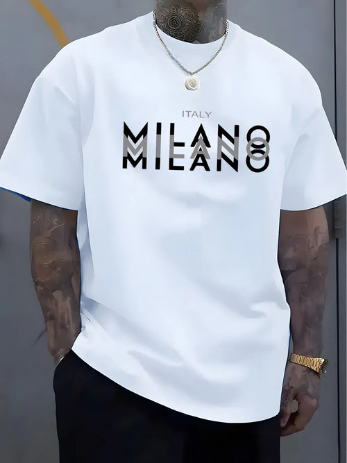 Summer men's 100% pure cotton casual loose fit plus size ITALY MILANO