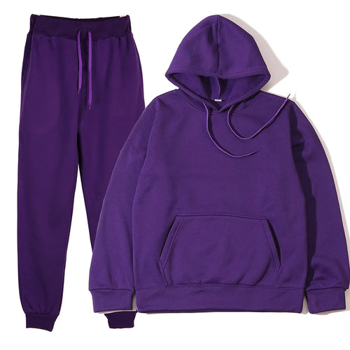 Men's Sports Suits Fashion Tracksuit Women Hoodies + Pants Two Pieces