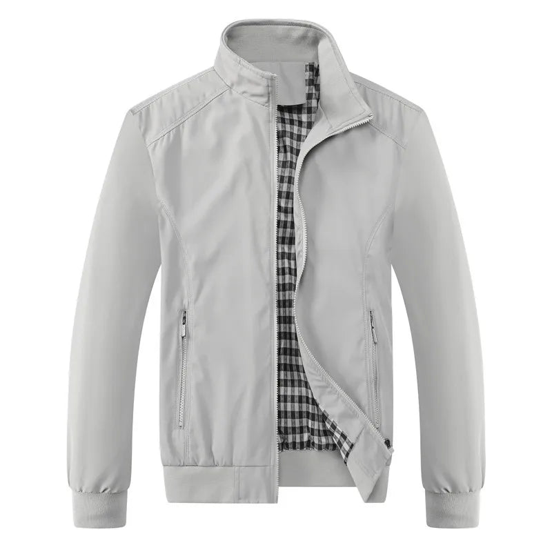2025 Spring Autumn Casual Solid Fashion Slim Bomber Jacket Men