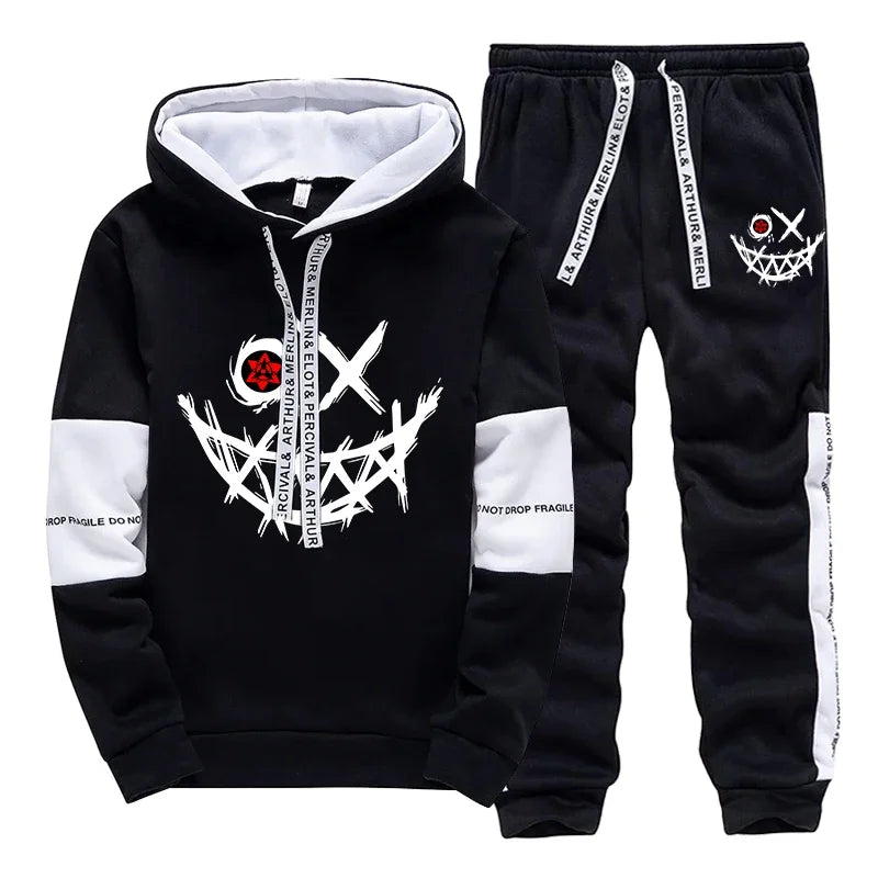 Hot Sales Mens Tracksuit Printed Single Piece Sweatshirts Sweatpants