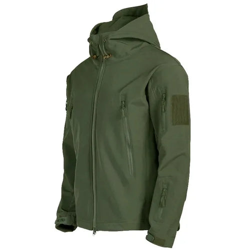 Men's Hooded Casual Military Outdoor Utility Jacket Fashion Sharkskin
