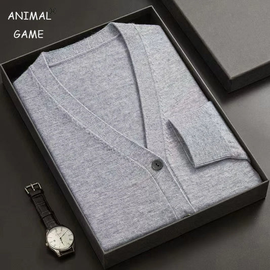 New Mens Cardigan Sweatercoat V-Neck Long Sleeve Button Down Knitted