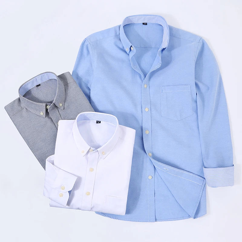 Men's long sleeve shirt Oxford woven casual non-ironing spring summer