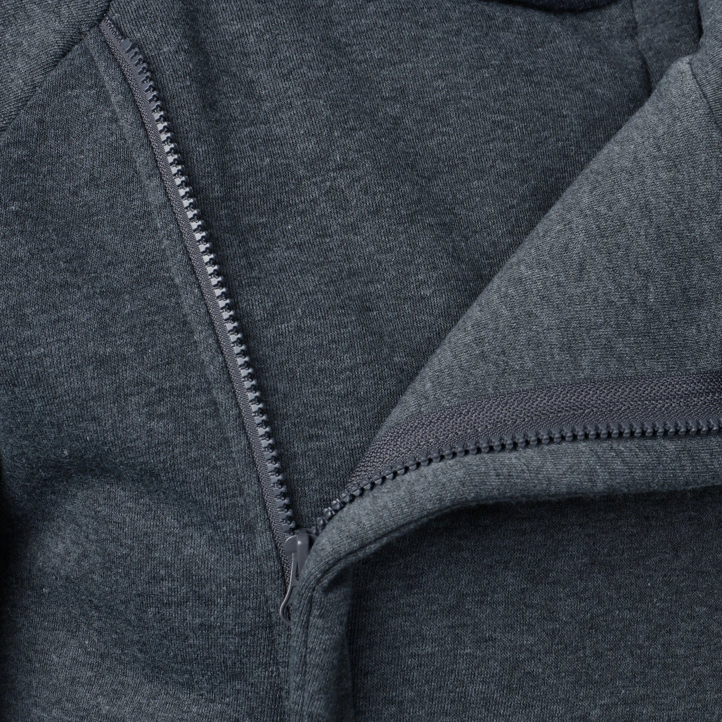 Autumn winter men's solid color hooded top Long sleeve side zipper