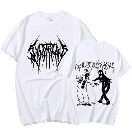 Men Women Print T-shirt Fashion Hip Hop Metal Gothic Rock T Shirt