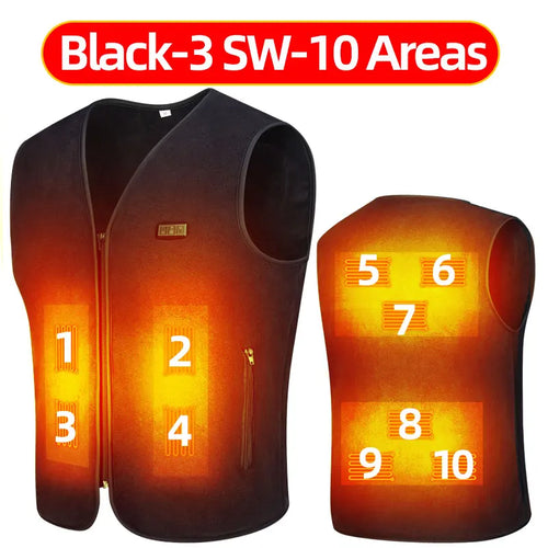 Smart Fleece Heated Vest Men USB Electric Heating Vest Women