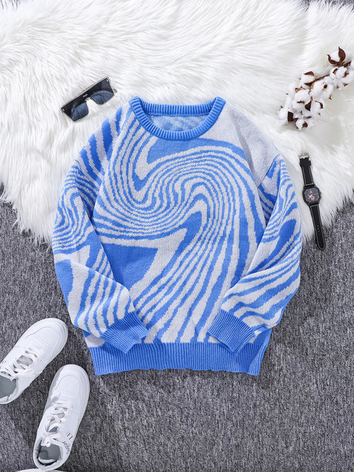 New Popular Autumn and Winter Maze Jacquard Pattern Pullover Sweater