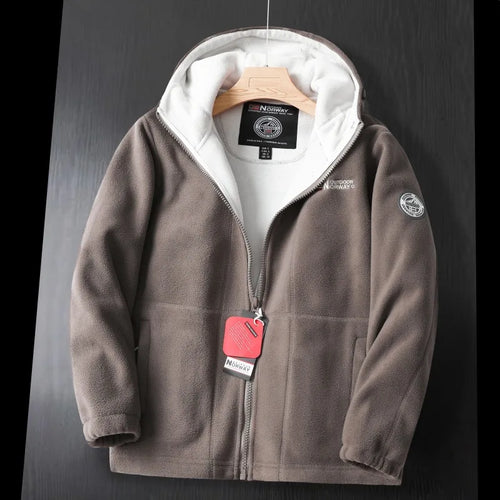 2024 Brand Winter Fleece Jacket Men's Casual Thickened Wool Jacket