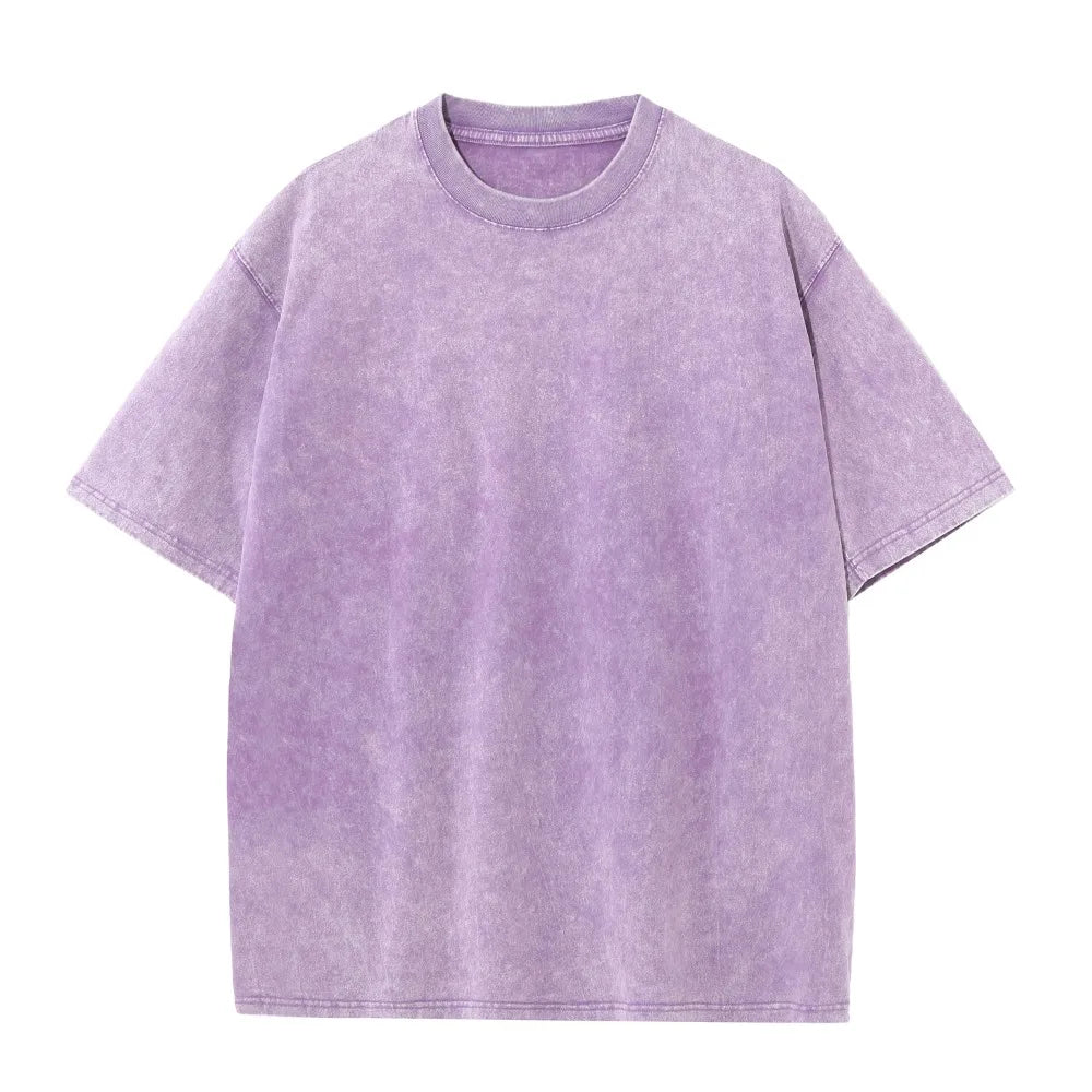 230G Cotton American Large Size T Shirts Men Summer Vintage Clothes