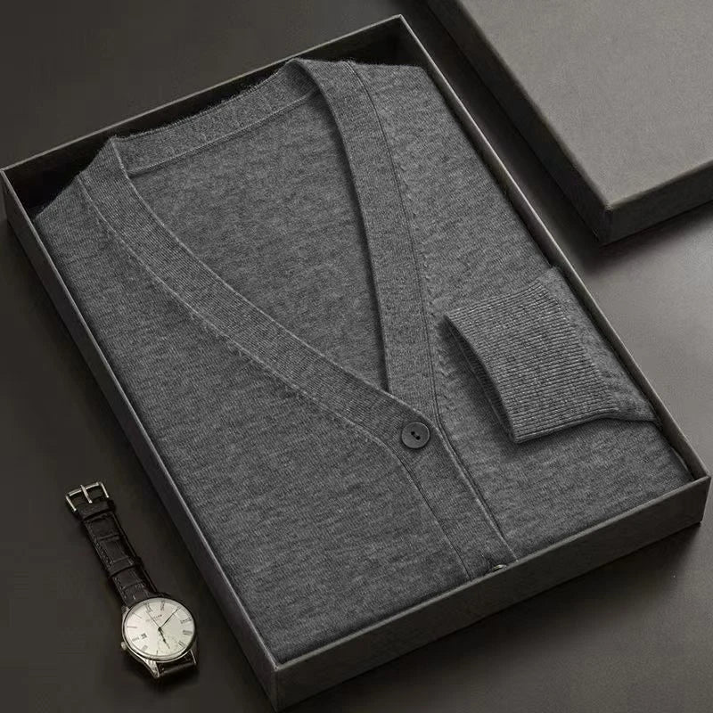 New Mens Cardigan Sweatercoat V-Neck Long Sleeve Button Down Knitted