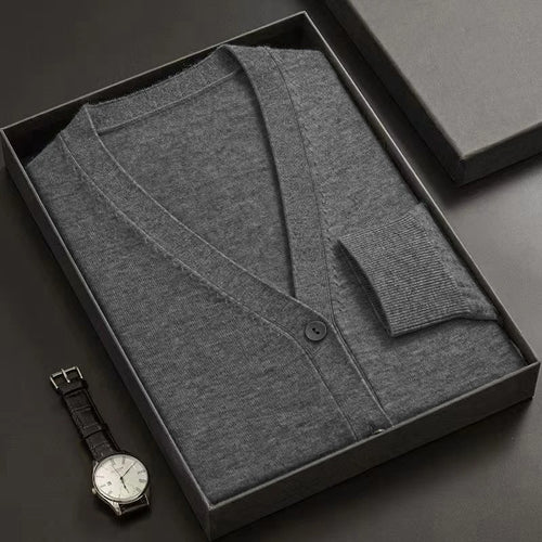 New Mens Cardigan Sweatercoat V-Neck Long Sleeve Button Down Knitted
