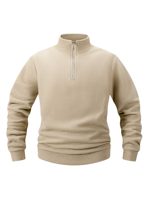 2025 Men Casual Fleece Sweatshirts Tops Men Sport Classic Stand Collar